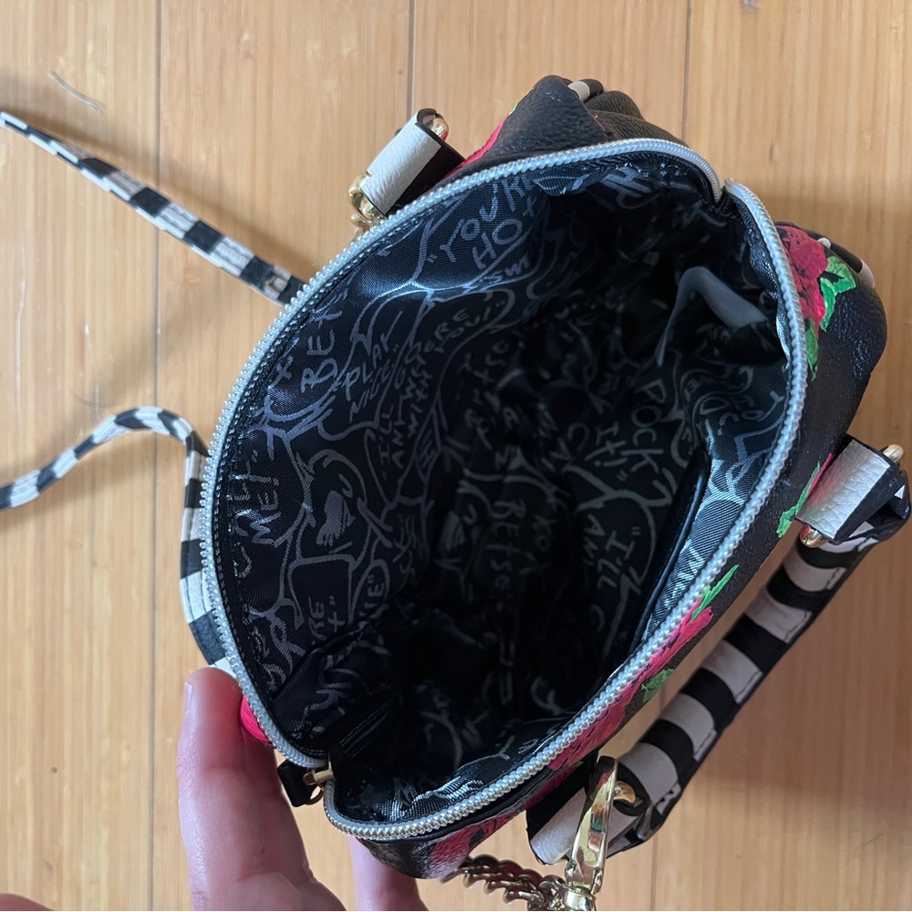 Betsy Johnson Black Floral Mini Bag - Picture 4 of 4